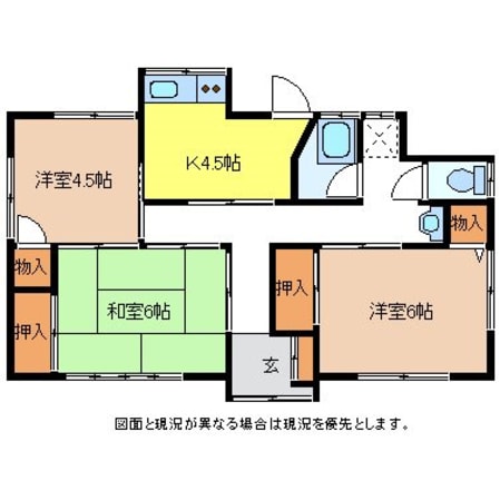 赤津アパートＢ号室の物件間取画像